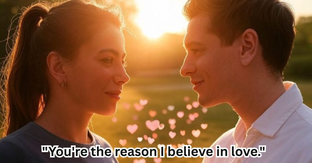 "You're the reason I believe in love."