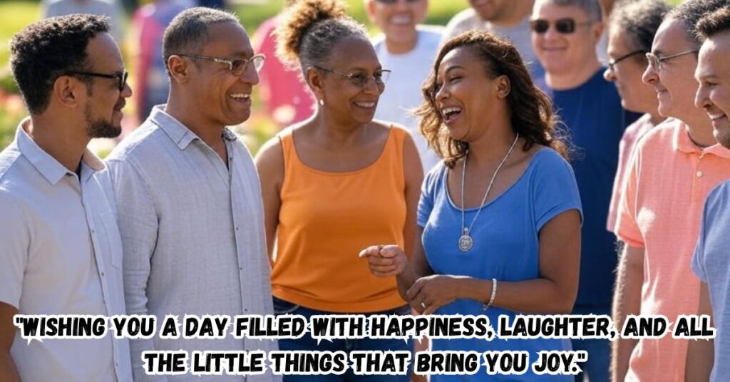 "Wishing you a day filled with happiness, laughter, and all the little things that bring you joy."