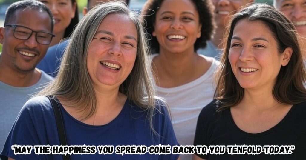 "May the happiness you spread come back to you tenfold today."
