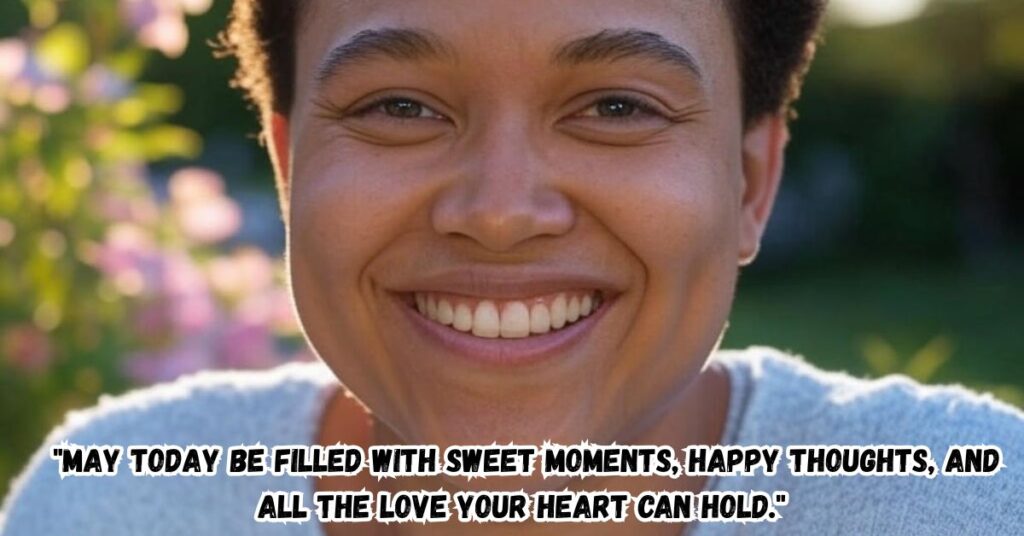 "May today be filled with sweet moments, happy thoughts, and all the love your heart can hold."