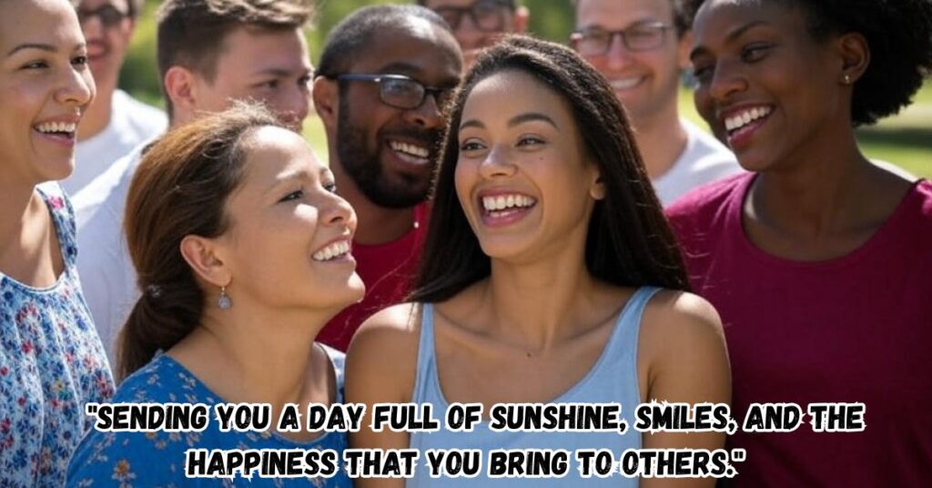 "Sending you a day full of sunshine, smiles, and the happiness that you bring to others."