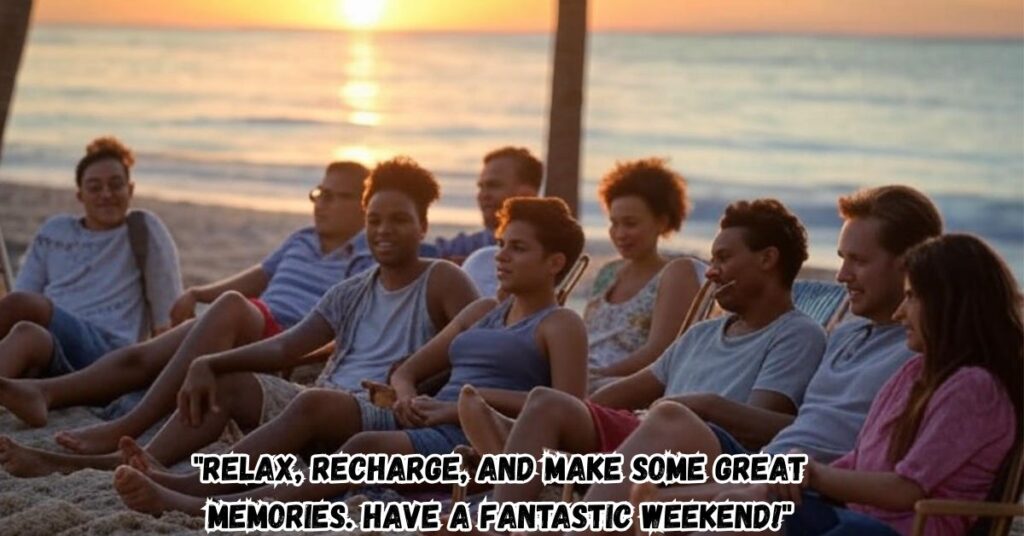 "Relax, recharge, and make some great memories. Have a fantastic weekend!"