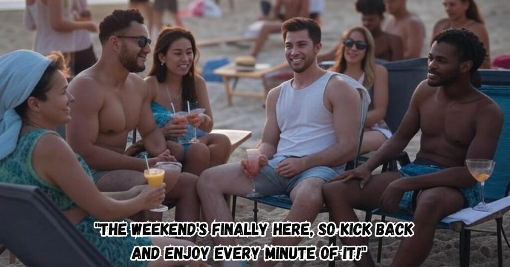 "The weekend's finally here, so kick back and enjoy every minute of it!"