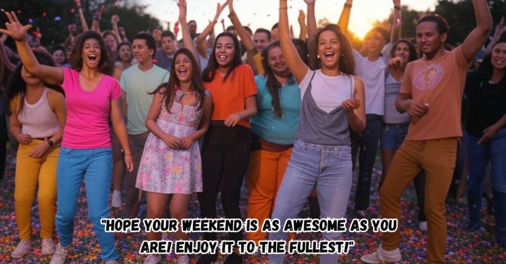 "Hope your weekend is as awesome as you are! Enjoy it to the fullest!"