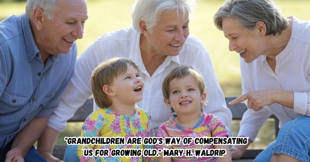 7. "Grandchildren are God's way of compensating us for growing old." Mary H. Waldrip