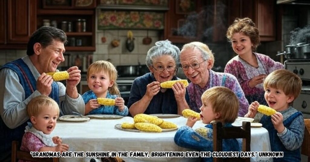 30. "Grandmas are the sunshine in the family, brightening even the cloudiest days." Unknown