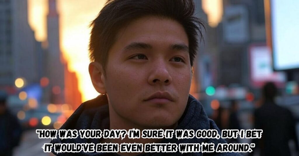"How was your day? I'm sure it was good, but I bet it would've been even better with me around."