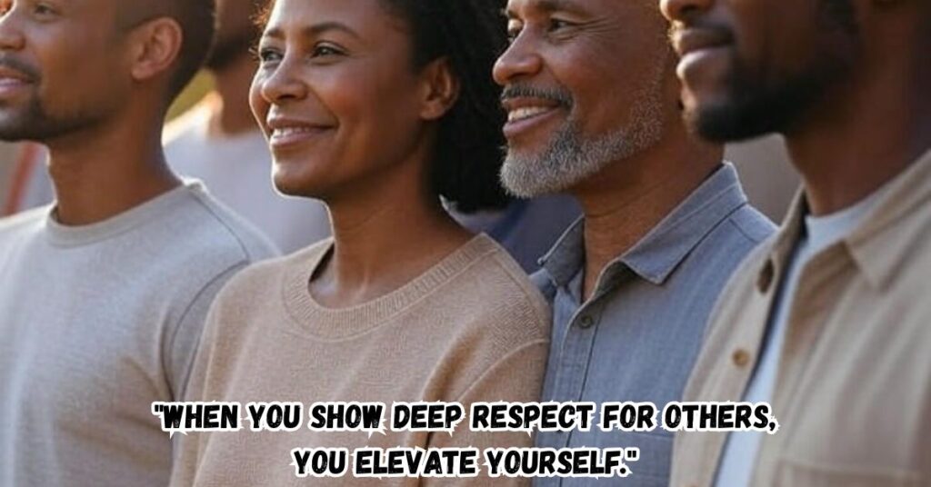 "When you show deep respect for others, you elevate yourself."