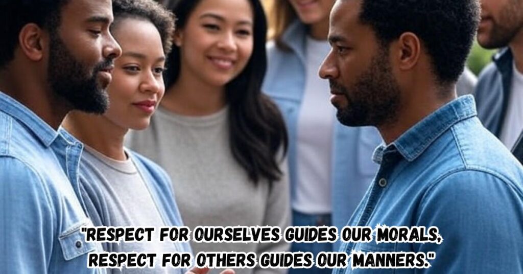 "Respect for ourselves guides our morals, respect for others guides our manners."