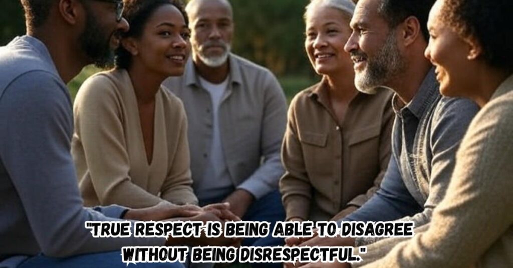 "True respect is being able to disagree without being disrespectful."